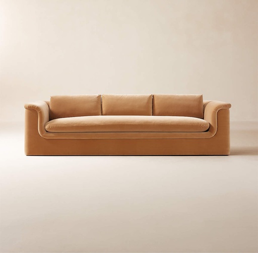 [FUR048] Mocha Majesty Velvet Sofa