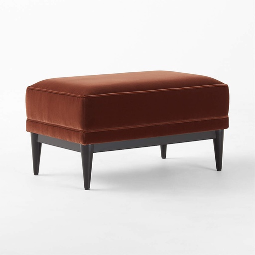 [FUR073] Rich Espresso Velvet Ottoman