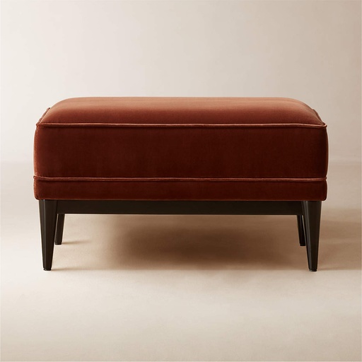 [FUR073] Rich Espresso Velvet Ottoman