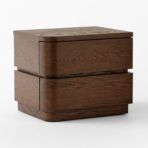 [FUR054] Natural Wood Left-Side Nightstand