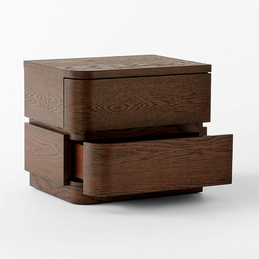 [FUR054] Natural Wood Left-Side Nightstand