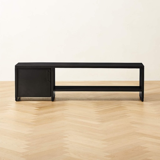 [FUR060] Noir Steel Shoe Storage Bench