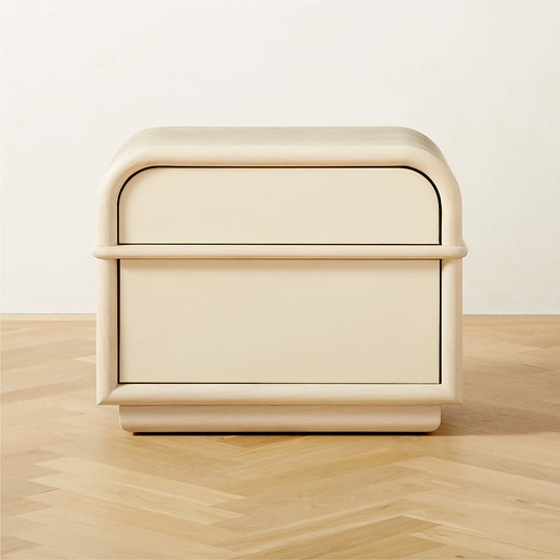 [FUR031] Glacier White Wood Nightstand