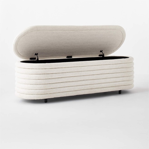 [FUR021] Creamy Comfort Storage Ottoman