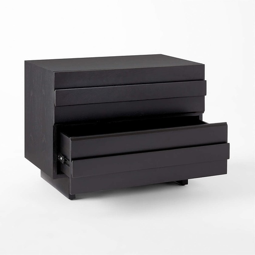 [FUR024] Ebony Essence Black Oak Nightstand