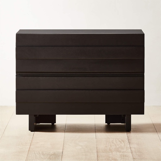 [FUR024] Ebony Essence Black Oak Nightstand