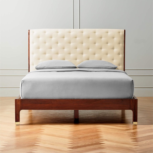 [FUR005] Cama Arctic Bliss de terciopelo y madera