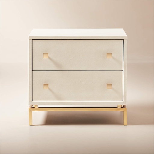 [FUR038] Ivory Glow Drawer Nightstand